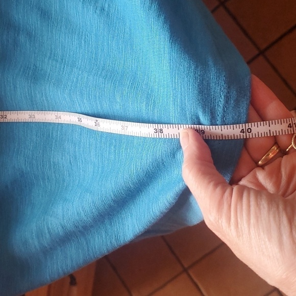 Talbots Blue Casual Flutter Smocked Sleeve Light, Comfortable Tee Sz L Dress - Picture 6 of 10